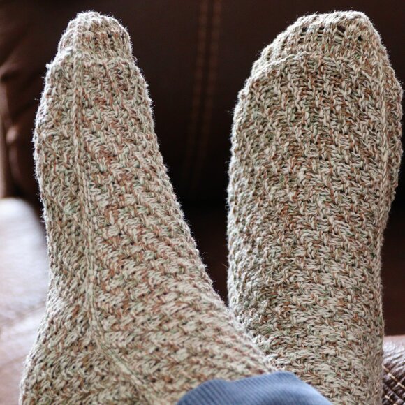 White Peace Silk handmade socks NEW - Picture 1 of 4